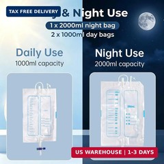 Catheter Urine Collection Bag, Wearable Urinal Bag for Elderly Men, Leak-Proof A