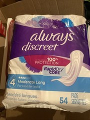 Always Discreet Moderate Long Incontinence – 54 Count