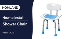 Homland Shower Chair W/ Removable Back 400 Lbs Aluminum Adjustable Non-Slip