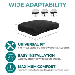 Knee Scooter Cushion Pad- Soft Plush Memory Foam Cushion with Removable Cover…