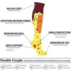 4 Pairs Compression Socks 20-30 mmHg Knee High Stockings, Large/Extra Large
