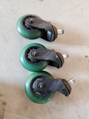 Stealtho Wheelchair Caster & Front Wheel Set of 3, Green/Black