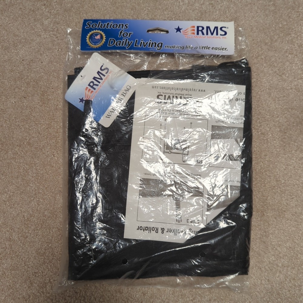 RMS (Royal Medical Solutions) Walker Bag Black New. Solutions For Daily Living