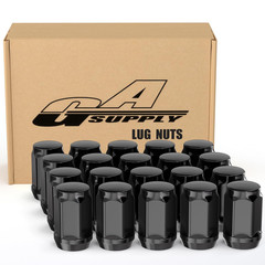 1/2X20 Black Lug Nuts, 1/2-20 Closed End Bulge Acorn Lug Nuts 3/4 Inch 19Mm Hex