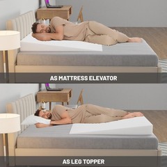Spinal Sleep, Extra Wide Bed Wedge Pillow | Body Support 40″x20″x4″, White