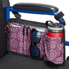 ZHCHG Wheelchair Side Bag with Cup Holder – Purple Storage Bag