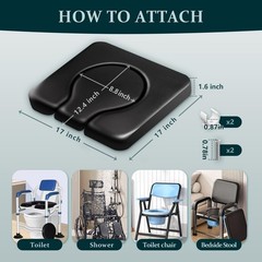 Commode Seat Cushion, Super Soft Sponge Padded Commode Chair Seat Pad for Eld…