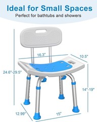 Non-Slip Bath Seat for Elderly – 400lbs Shower Chair, Lightweight & Adjustable