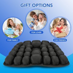 RUIERS Inflatable Seat Cushion 34 Air Cell Travel Air Nozzle Hemorrhoid Tailbone