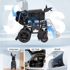 Foldable Electric Wheelchairs Intelligent Lightweight For Airline Seniors Adults