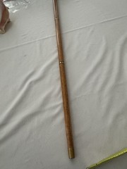 Vintage Brass Duck Head Walking Cane 34”Light Wood Collapsible 2 Piece Stick