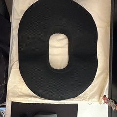 Black U-Shaped Donut Seat Cushion w/ Center Cutout, Removable Zippered Cover