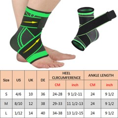 Ankle Brace Support Compression Sleeve Sprained Foot Tendon Pain Relief Wrap Gym