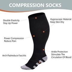 Abodhu Plus Size Compression Socks for Women& Men 15-20mmHg Wide Calf Knee High