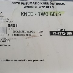 CORFLEX Cryo Pneumatic Knee Compression Sleeve With TWO Gel Pads FREE SHIPPING