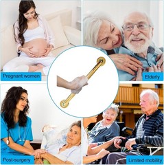 2 pk Anti Slip Shower Bathroom Grab Bar Knurled Safety Balance 21 Inch Gold