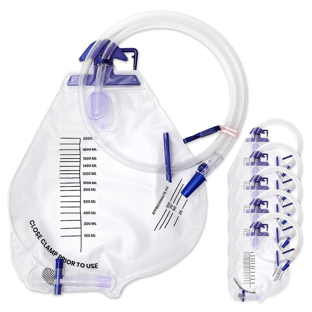 Catheter Bags for Men 2000ml Urinary Drainage Bag Urine Bags with Anti-Reflux…