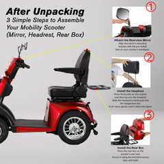 1000W Heavy Duty 4 Wheel Mobility Scooters for Seniors 40 Miles 500 lb Capacity