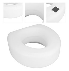 HealthSmart Elevated Toilet Seat White Padded Portable Lightweight PE-HD Plastic