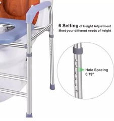 Raised Toilet Seat with Handles 400lbs, Toilet Seat Riser for Seniors Adjustable