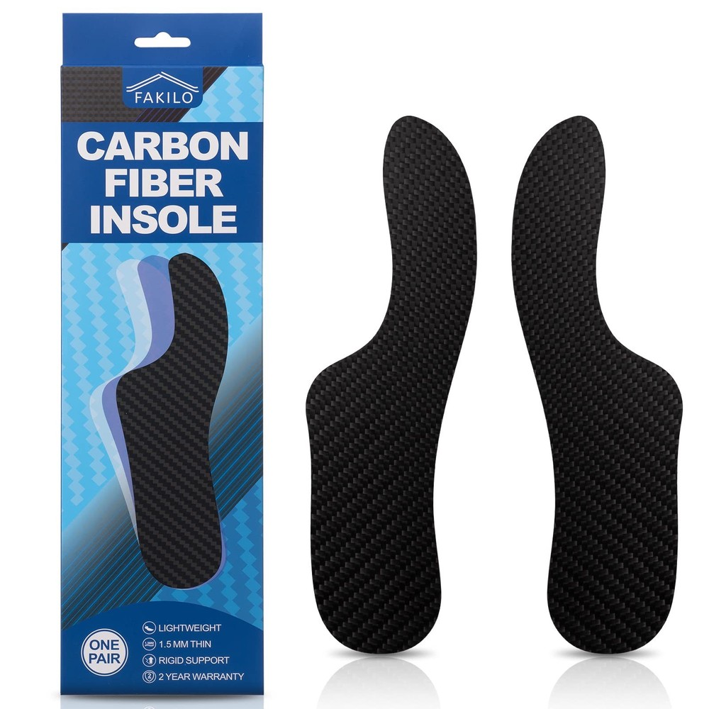 Carbon Fiber Insole 255 mm – Women’s Size 10-10.5, Men’s 9-9.5, Black