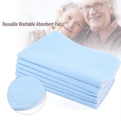 6x Reusable Washable Incontinence Pad – Blue/White, 45x60cm
