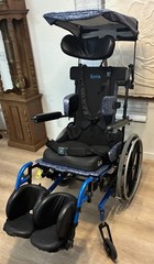 Quickie IRIS Tilt-in-Space Wheelchair 19×19 Frame 300lb Cap Sunrise Medical Blue