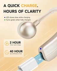 Rechargeable Lightweight Hearing Amplifier with TPE Comfort Hooks – 2 Count