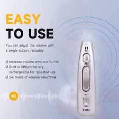 Rechargeable Digital sound amplifier BTE Hearing aid smart noise reduction HD