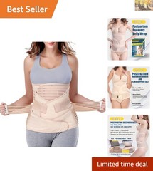3-in-1 Postpartum Support Belt for Abdominal Recovery & Posture Correction in…