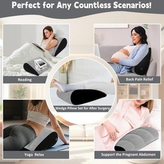 Prosixtoy Portable Wedge Pillow Inflatable Cushion – Body Positioners Grey