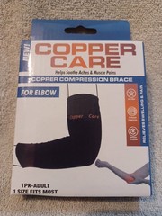 Copper Care Copper Compression Brace for Elbow 1 Pack Adult Size Fits Most A-205
