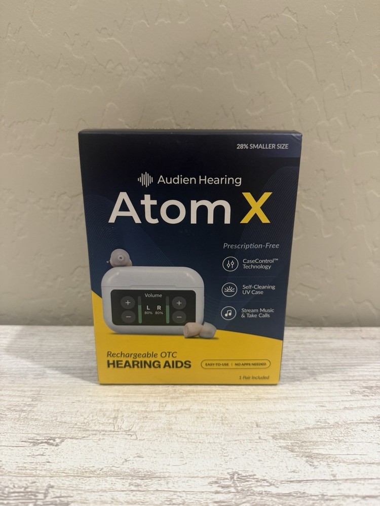AUDIEN HEARING ATOM X RECHARGEABLE OTC HEARING AIDS BRAND NEW
