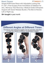 Hinged ROM Knee Brace, Post Op Knee Brace for Recovery Stabilization, ACL, MCL