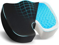 Air Travel Cooling Gel Cushion Coccyx, Sciatica, Tailbone Pain Relief & Support