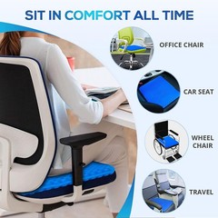 Super Large Gel Seat Cushion 19x18x1.65in – Relief for Tailbone & Sciatica Pain