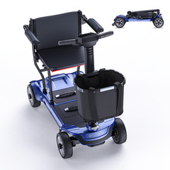 42lb Foldable 4-Wheel Mobility Scooter Seniors Adults 15 Mile Airline Approved