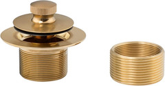 Lift & Turn Tub Trim Set with Two-Hole Overflow Faceplate, All Brass Bathtub Con