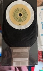 One Piece Ostomy Bags Sealed in plastic 10 Pk Disposable Black Fabric Collection
