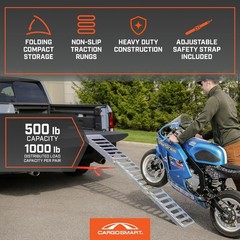 CargoSmart Truck Loading Ramp 28.5inx9inx3.7in Steel Tri-Fold Includes 1 Ramp™