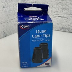 Carex Quad Cane Tips Also Fits 5/8 Inches Canes Large Metal Reinforced Base 2ct