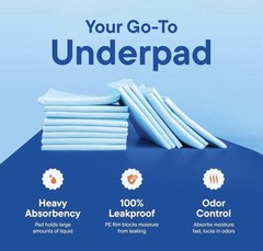 Stackman 100ct Adult Underpads 23×36 Heavy Absorbency Chux Bed Pads