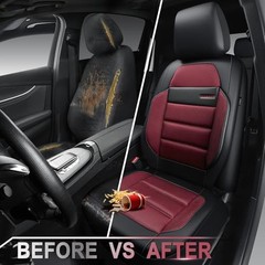 Memory Foam Seat Covers Front, Airy Cool Mesh Thick Car Seat Covers, Burgundy