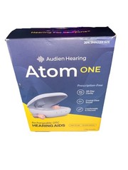 Audien Hearing Atom One CIC Rechargeable OTC Hearing Aids Pair w/ Charging Case