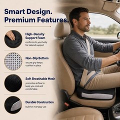 Memory Foam Seat Cushion for Office Chair & Wheelchair – Tailbone Pain Relief, B