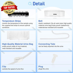 Urine Test Complete Kit – 2 to 4 Oz Concealed Sample Bag with Adjustable Belt, T