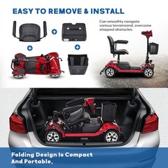 Portable 4 Wheel Mobility Scooter for Seniors 15 Mile 330 LBS ROBTWOK