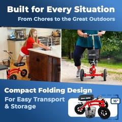 KneeRover® Jr All Terrain Knee Scooter Red – Refurbished