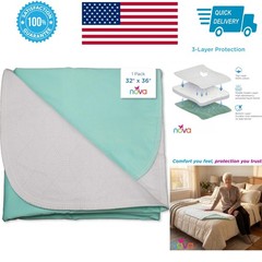 NOVA Waterproof Reusable Underpad, Cotton Bed Pad, Washable, 32″ x 36″