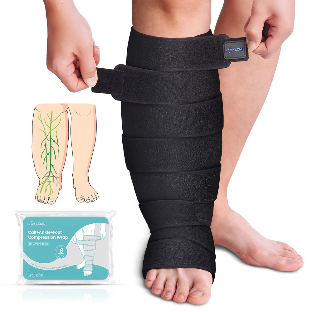 Adjustable Calf Foot Compression Wrap for Leg Support L Size